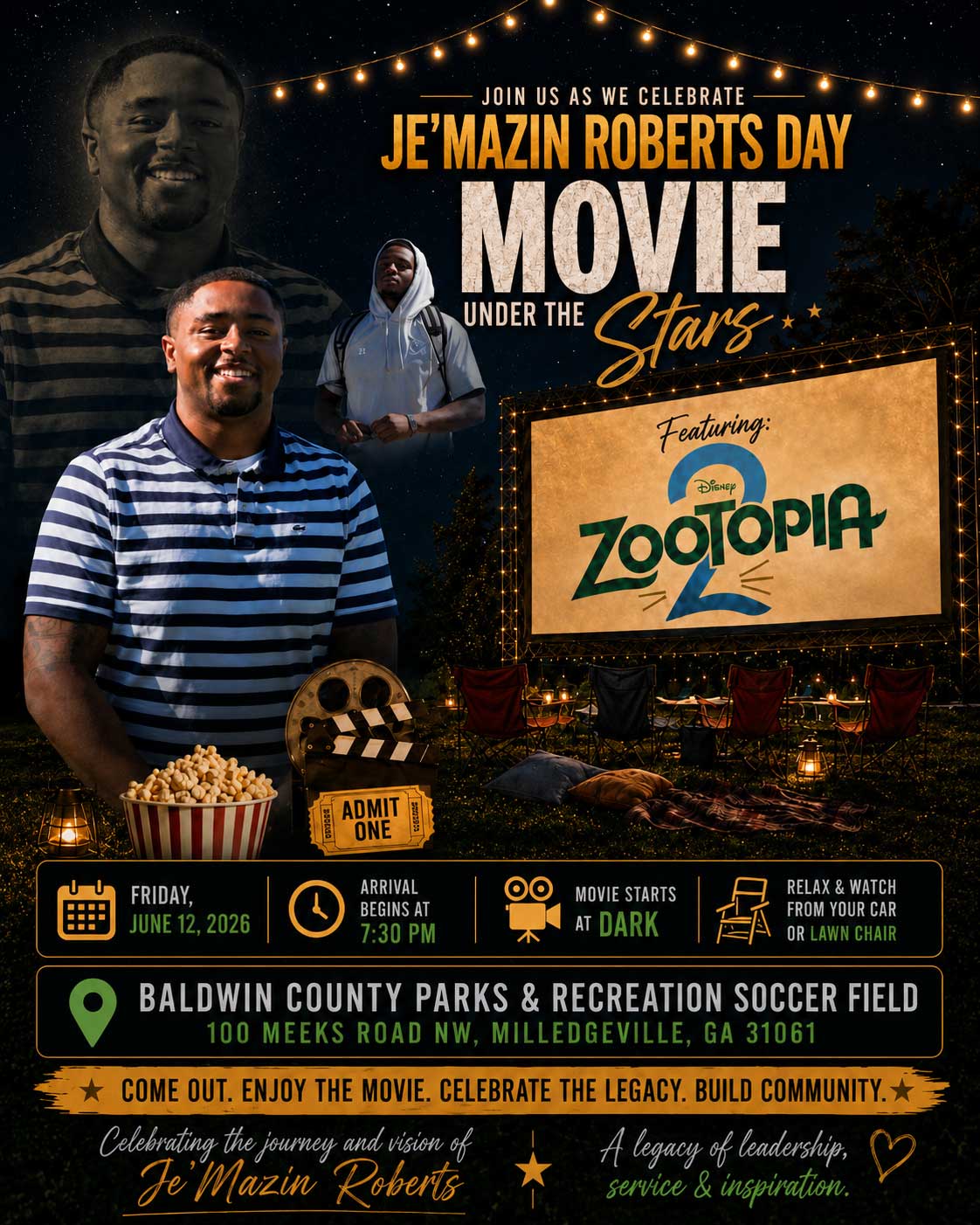 Movie Under the Stars Featuring Zootopia 2 – June 12, 2026